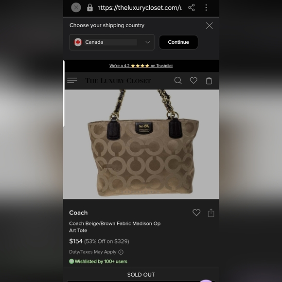 Coach Beige/Brown Fabric Madison Op Art Tote. Y2k - Picture 12 of 12